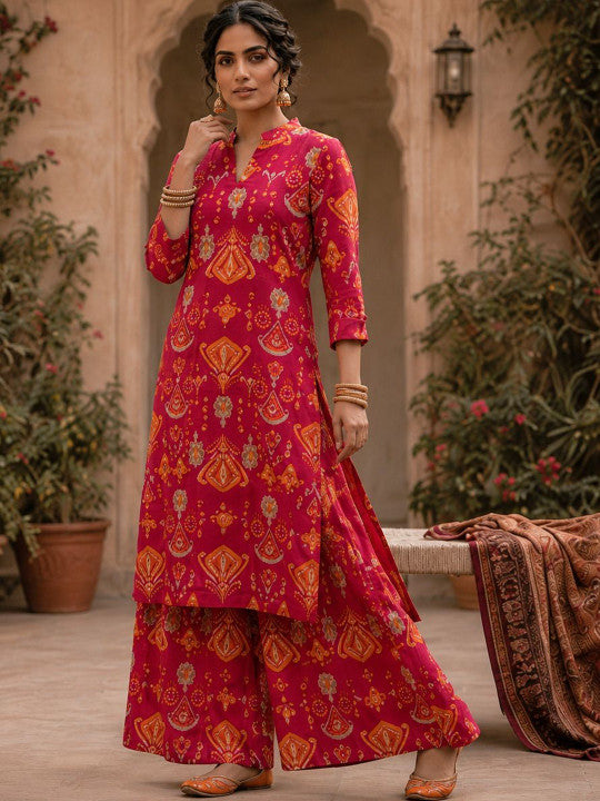 Women Ethnic Motifs Printed Regular Kurta with Palazzos
