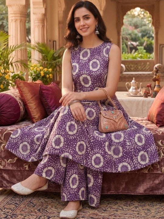 Women Floral Printed Regular Kurta with Palazzos