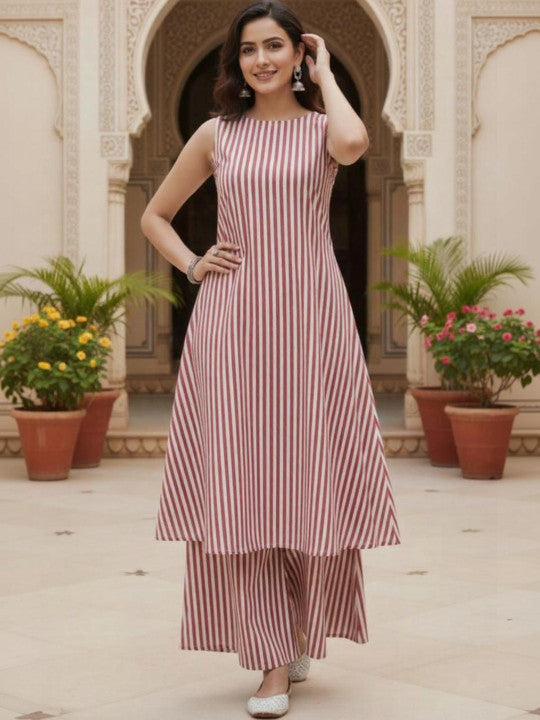 Women Printed Regular Pure Cotton Kurta with Palazzos