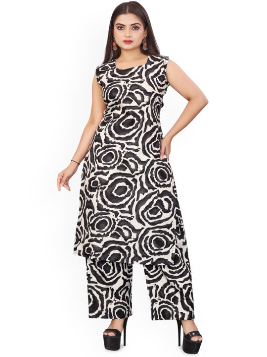 Women Geometric Printed Kurta with Palazzos