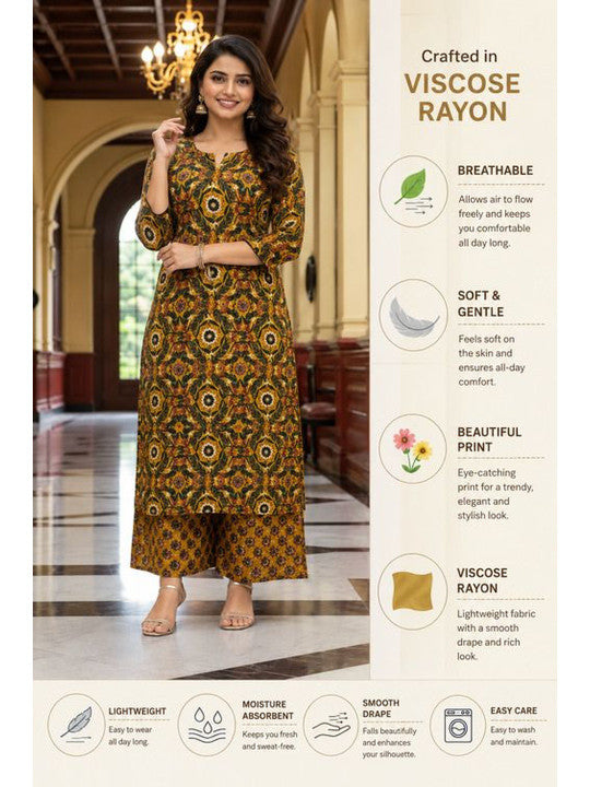 Women Ethnic Motifs Printed Regular Kurta with Palazzos