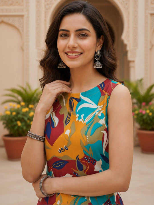 Women Floral Printed Regular Kurta with Palazzos
