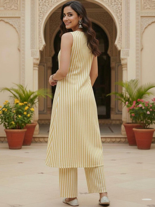 Women Printed Regular Pure Cotton Kurta with Palazzos