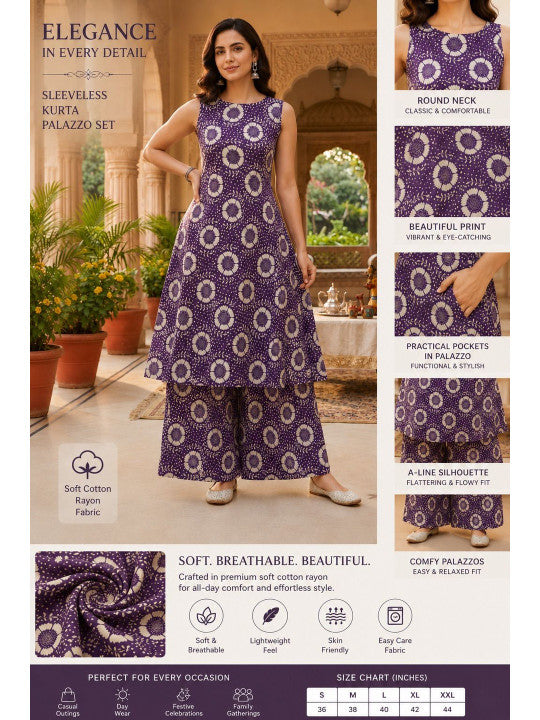 Women Floral Printed Regular Kurta with Palazzos