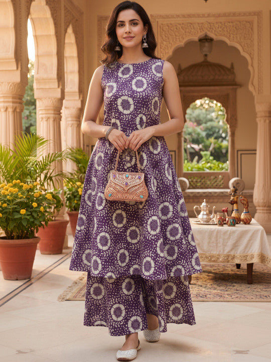 Women Floral Printed Regular Kurta with Palazzos