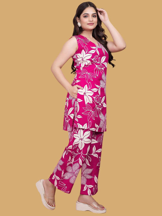 Women Floral Printed Kurta with Palazzos