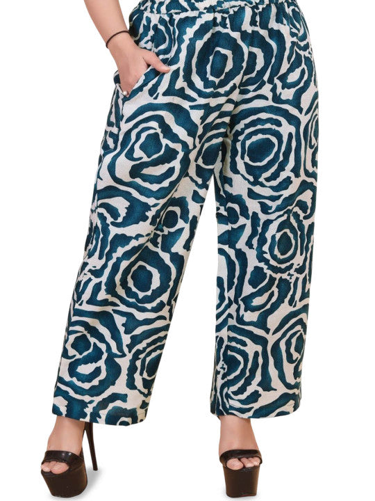 Floral Printed Round Neck Straight Kurta With Palazzos