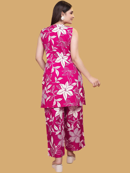 Women Floral Printed Kurta with Palazzos
