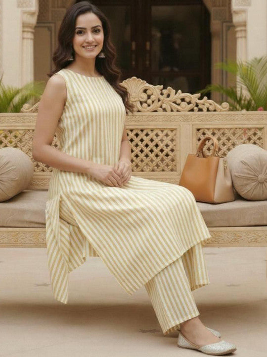 Women Printed Regular Pure Cotton Kurta with Palazzos