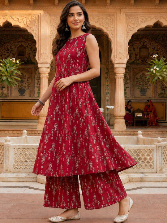 Women Ethnic Motifs Printed Regular Kurta with Palazzos