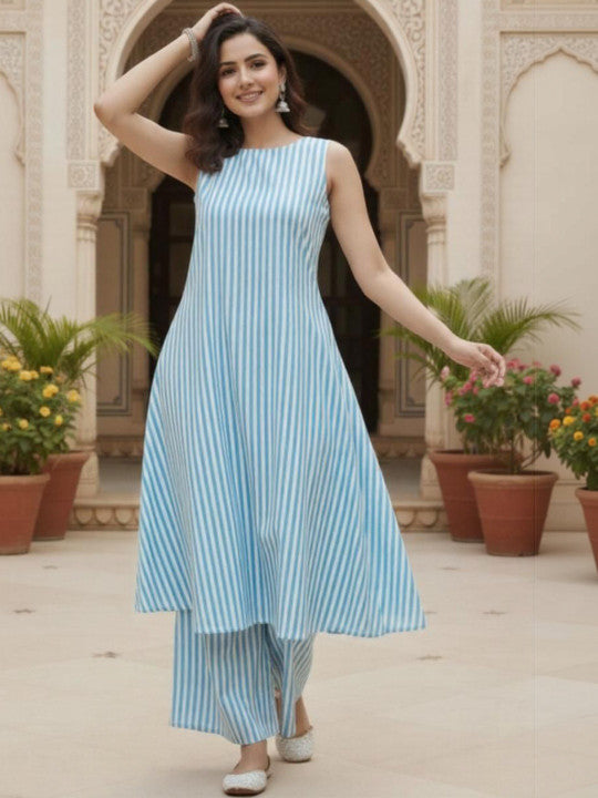 Women Printed Regular Pure Cotton Kurta with Palazzos