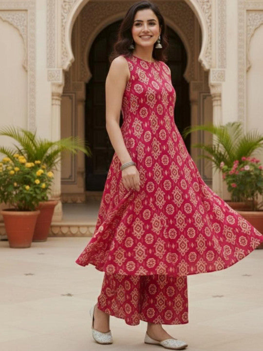 Women Ethnic Motifs Printed Kurta with Palazzos
