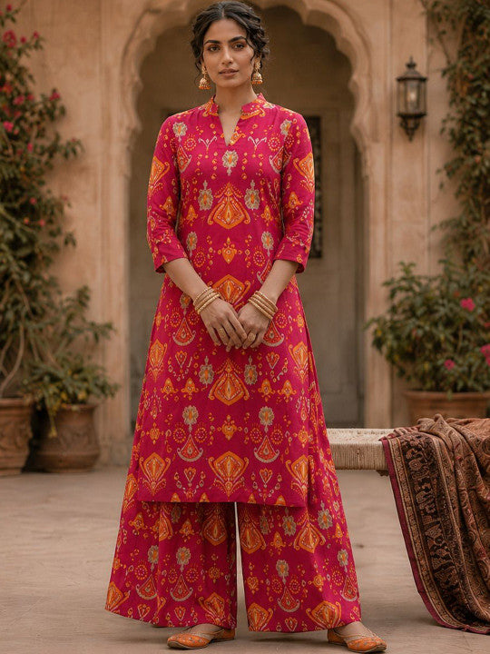 Women Ethnic Motifs Printed Regular Kurta with Palazzos