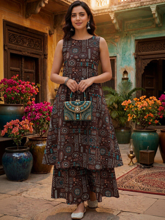Women Ethnic Motifs Printed Regular Kurta with Palazzos