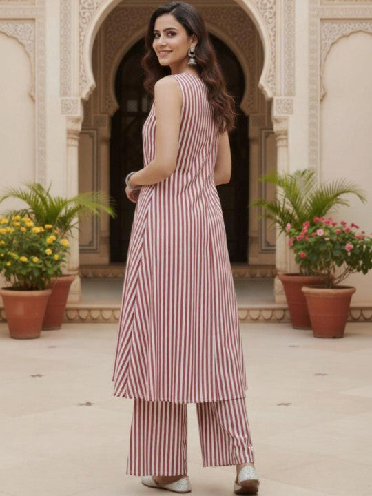 Women Printed Regular Pure Cotton Kurta with Palazzos