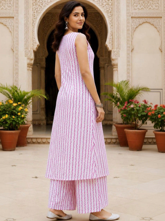Women Ethnic Motifs Printed Regular Pure Cotton Kurta with Palazzos