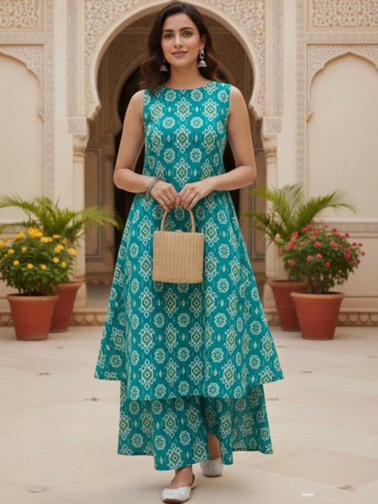 Women Ethnic Motifs Printed Regular Kurta with Palazzos