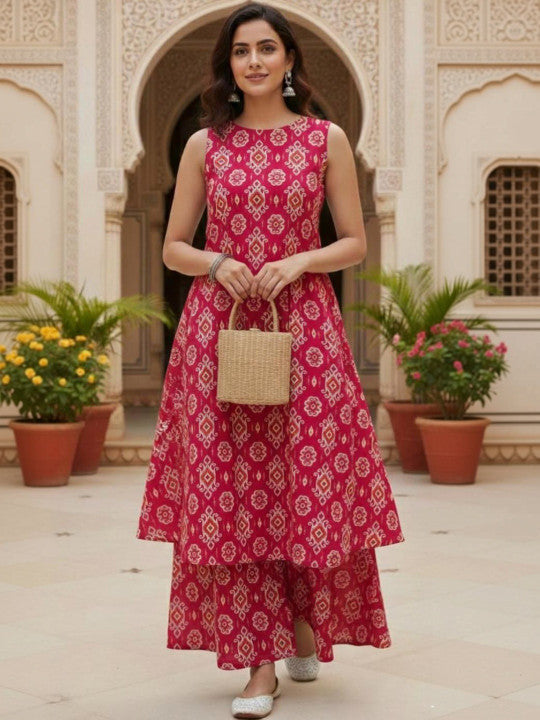 Women Ethnic Motifs Printed Kurta with Palazzos