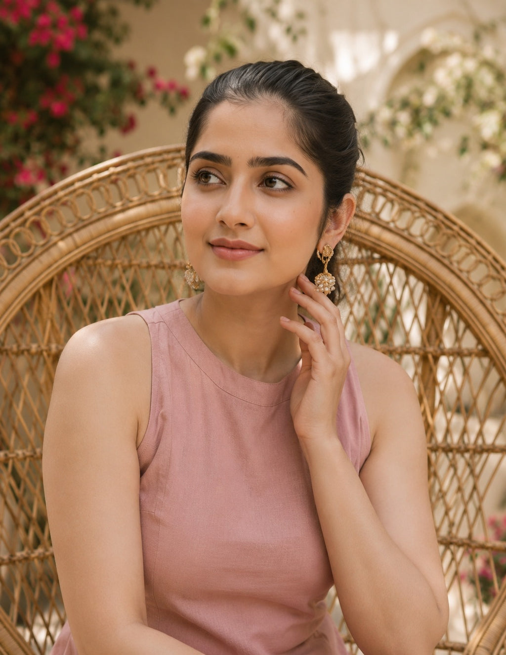Elegant Solid Dusty Pink Kurta and Palazzo Set