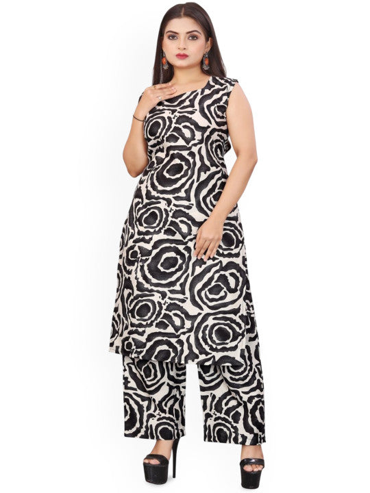 Women Geometric Printed Kurta with Palazzos