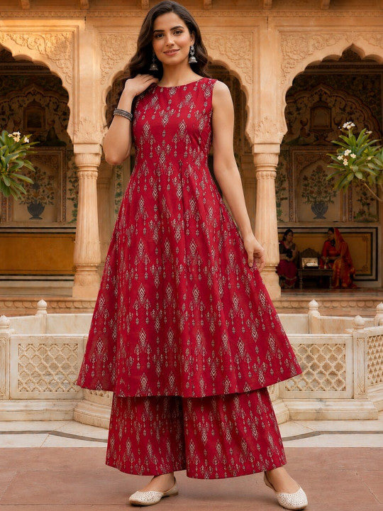Women Ethnic Motifs Printed Regular Kurta with Palazzos