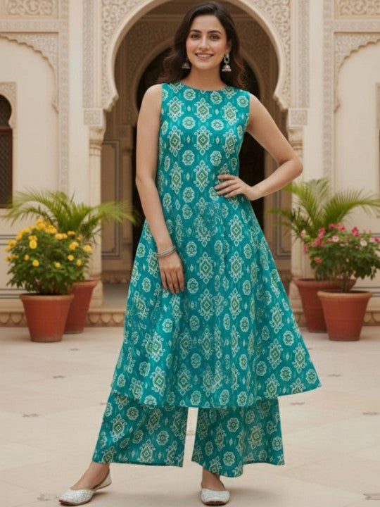 Women Ethnic Motifs Printed Regular Kurta with Palazzos
