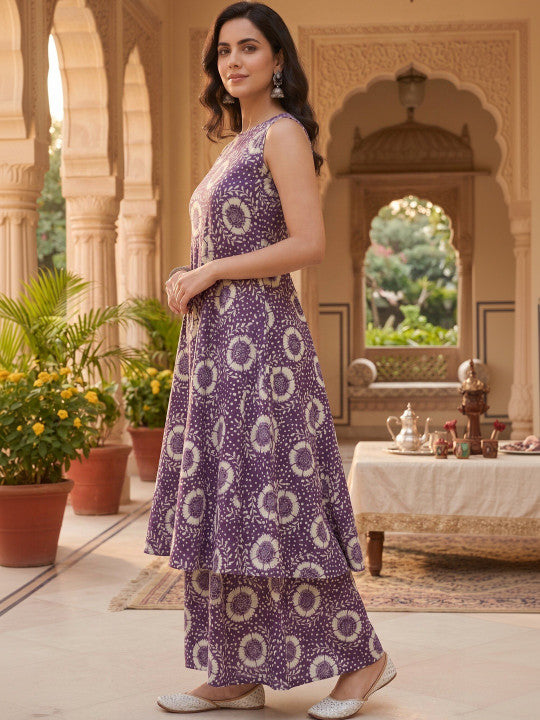Women Floral Printed Regular Kurta with Palazzos