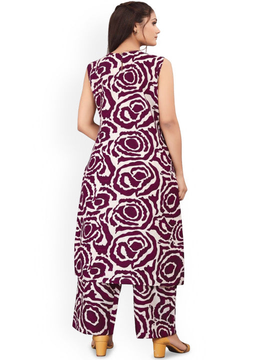 Women Printed Regular Kurta with Trousers