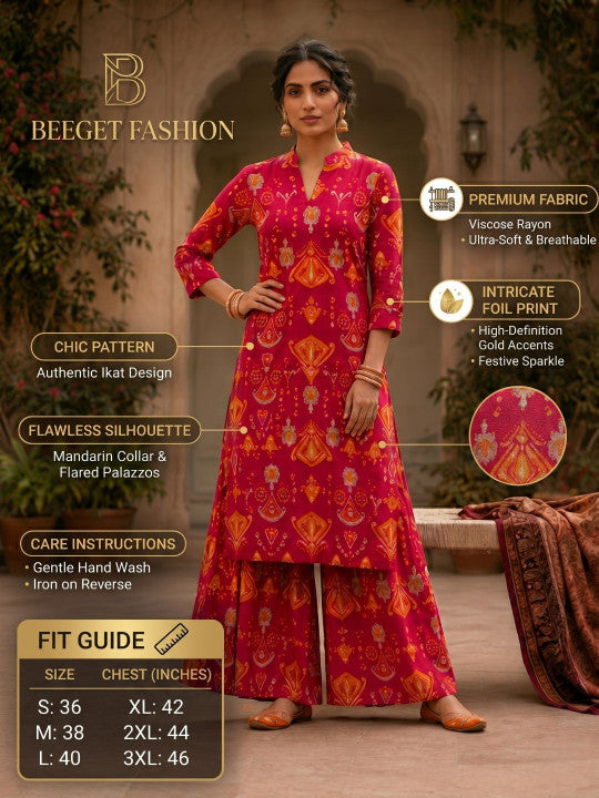 Women Ethnic Motifs Printed Regular Kurta with Palazzos