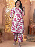 Women Floral Printed Cotton Kurta with Trousers