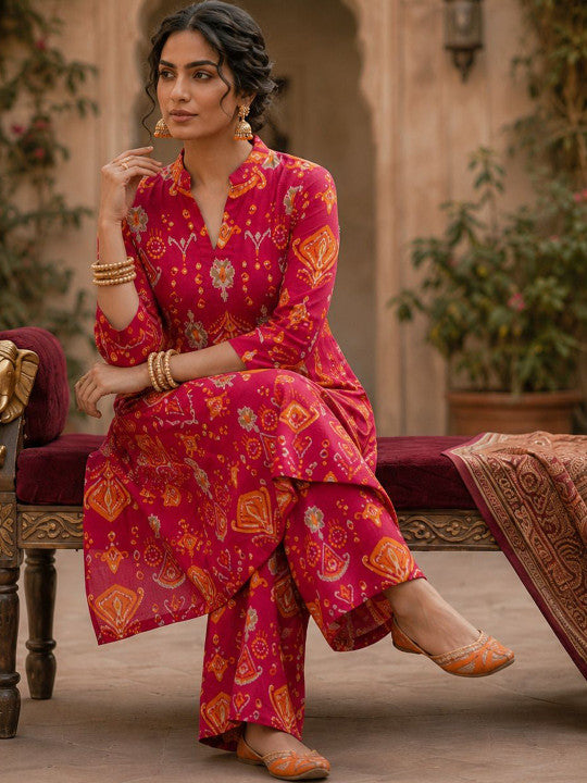 Women Ethnic Motifs Printed Regular Kurta with Palazzos